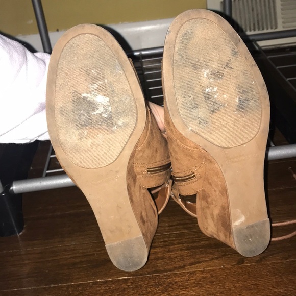 Brown open toe wedge tie shoes - Picture 6 of 6